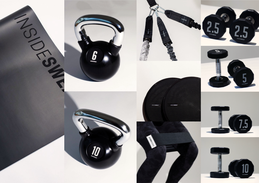 Light package available for our functional work bench at home making exercising easy.